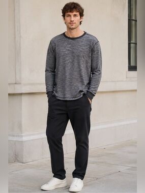 Jack Spade Men's Benning Stripe‎ Thermal Henley Shirt